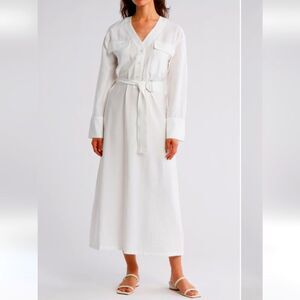 Ellen Tracy White Long Sleeve Dress